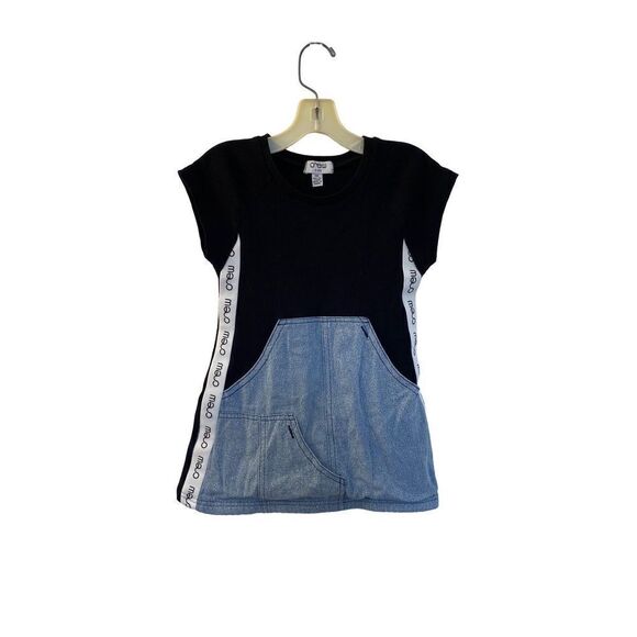 J.crew/ crew kids black and denim short sleeve dress size 3T - Picture 2 of 5